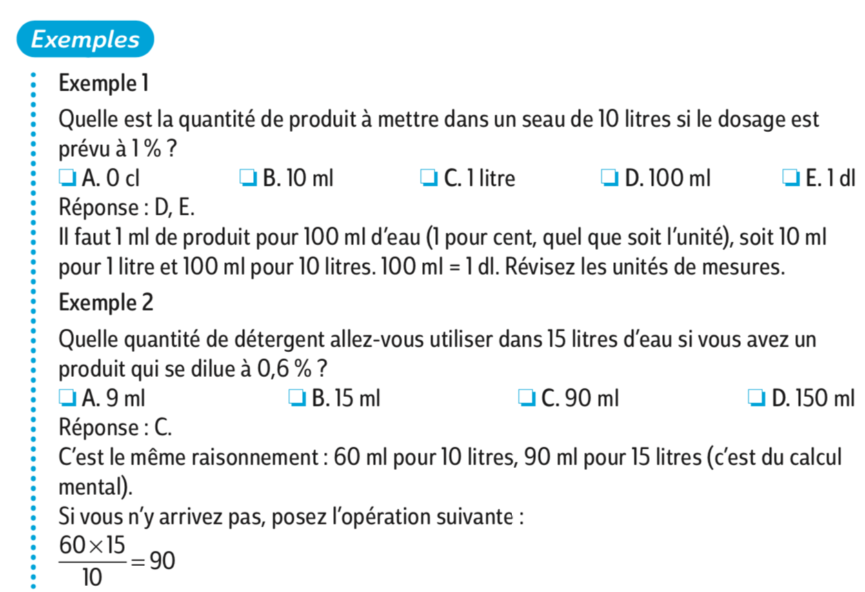 La classification des produits d'entretien