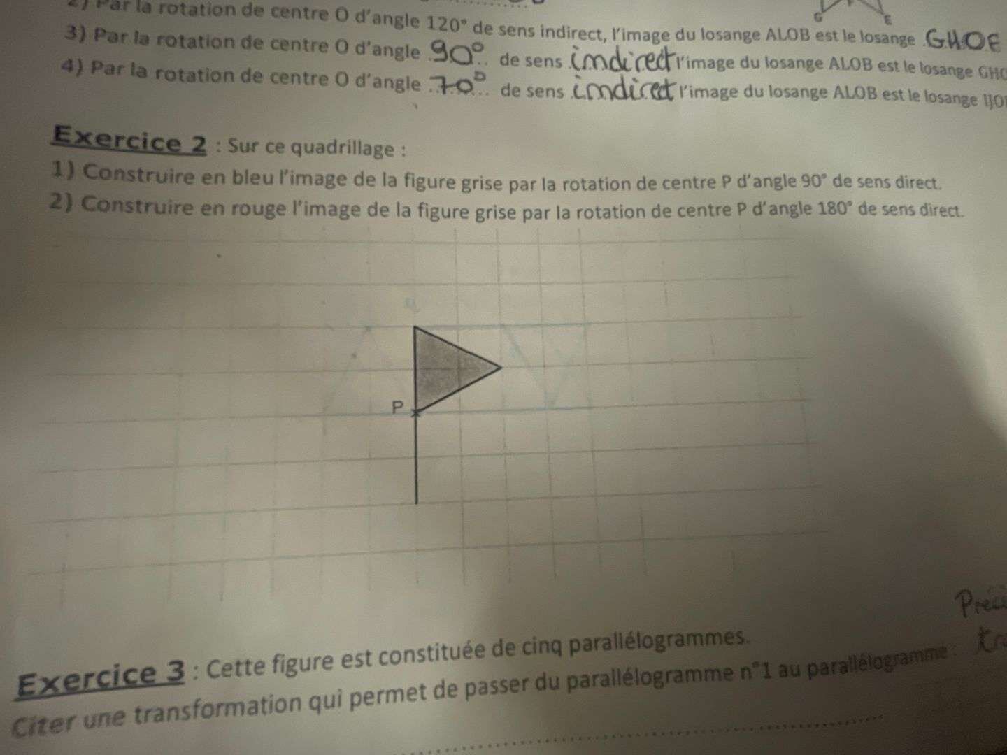 Transformation :rotation +retrouver la transformation